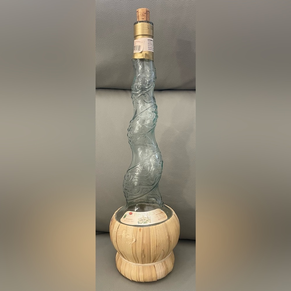 Vintage Bottaro Swirl Collectible Wine Bottle, Approx. 15”Tall
